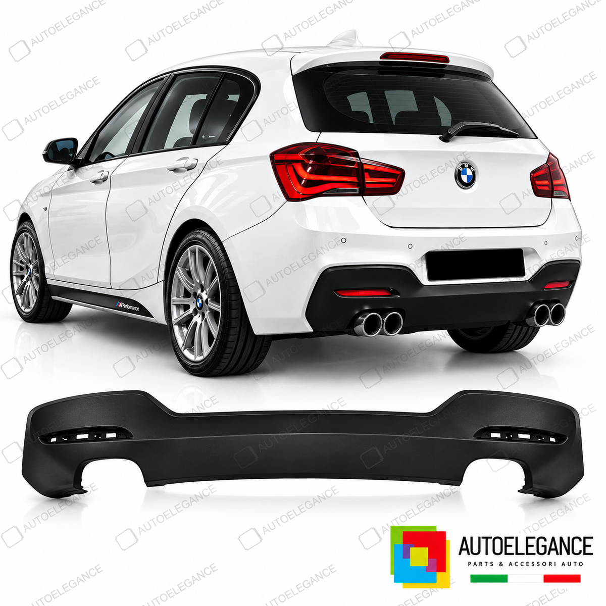 DIFFUSORE ADATTO PER BMW F20 F21 LCI 15-19 LOOK M DOPPIA USCITA OO---OO
