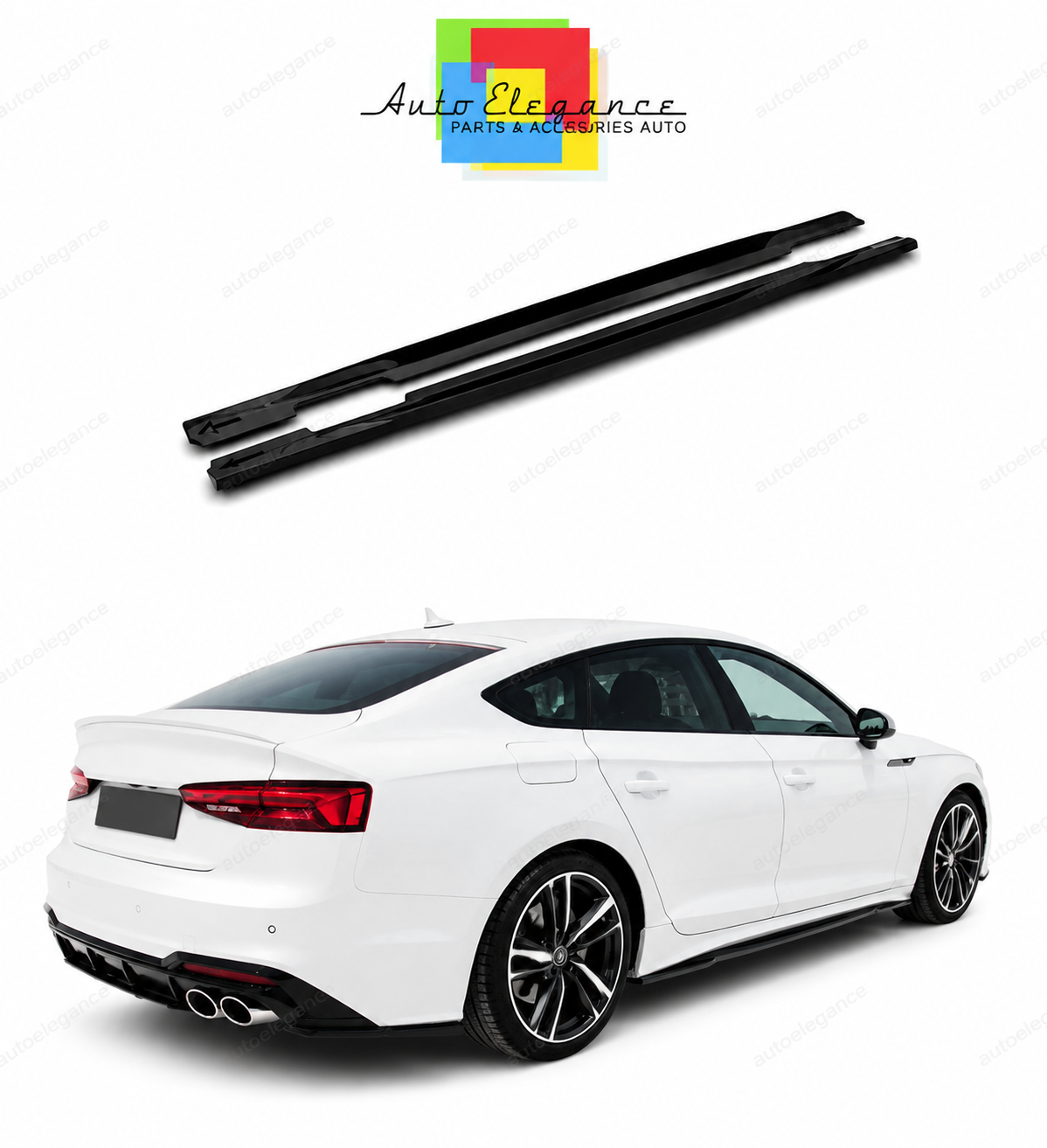 💕  Sotto minigonne  adatto per Audi S5/A5 S Line Sportback F5 FL nero lucido 💕