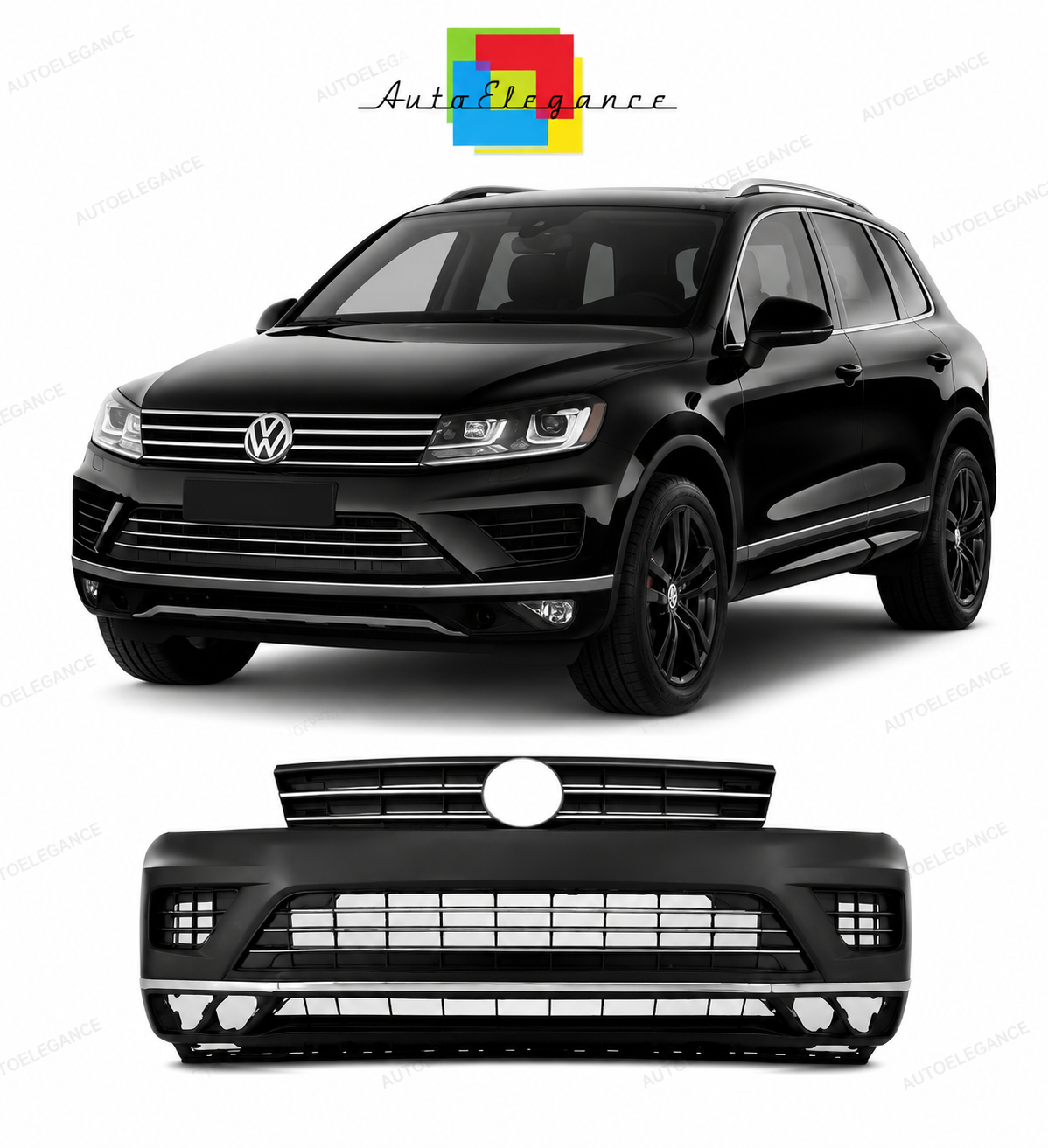 💕PARAURTI ANTERIORE VOLKSWAGEN VW TOUAREG 14-18 LOOK R LINE💕