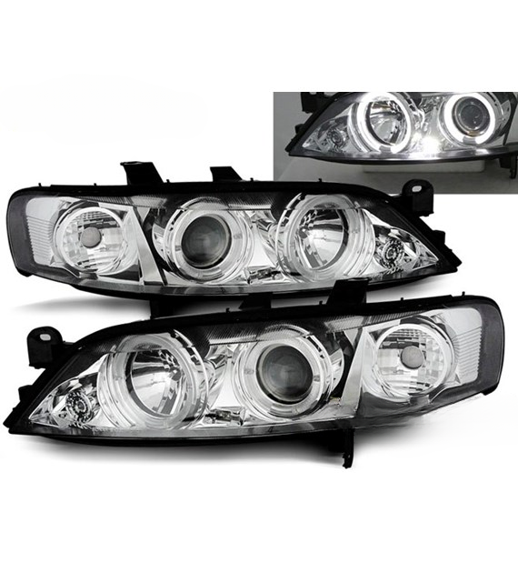 ART.6519  FARI  INTERIORI OPEL VECTRA B 99-03.02 ANGEL EYES CHROME