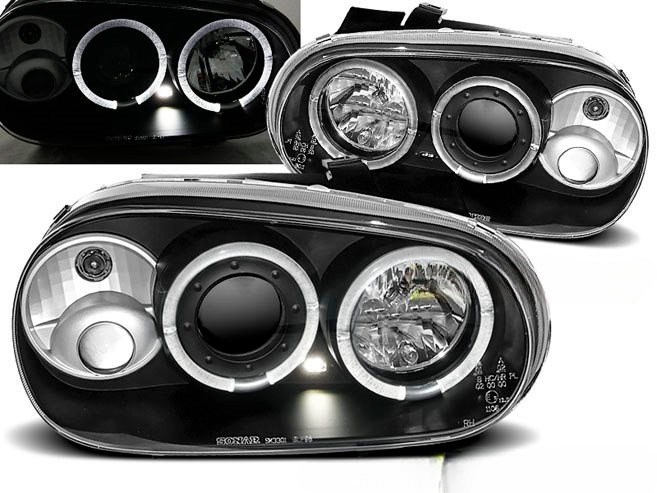 💫ART.7226 FARI "ANGEL EYES" NERI adatto per VW GOLF 4 09.97-09.03💫