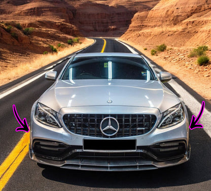 🔥Paraurti anteriore con griglia nera adatto per Mercedes Classe C (W205) 🔥