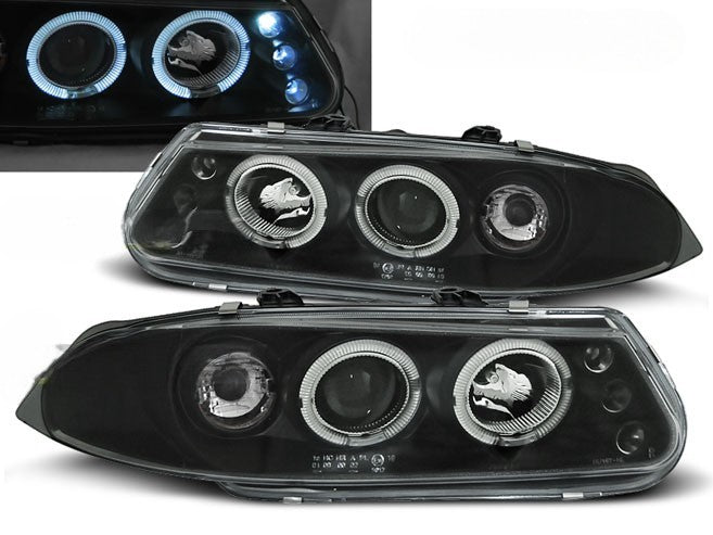 ⭐FARI ANTERIORI OCCHI D'ANGELO NERO ADATTO PER ROVER 200/25 11.95-05⭐