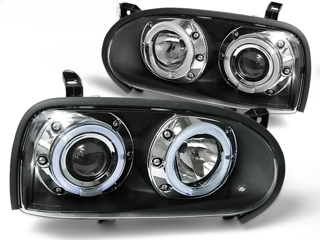 FARI ANTERIORI ANGEL EYES NERO per VW GOLF 3 09.91-08.97