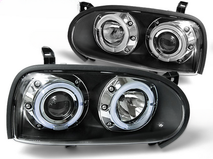 FARI ANTERIORI ANGEL EYES NERO per VW GOLF 3 09.91-08.97
