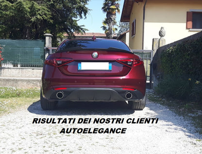 DIFFUSORE ADATTO PER ALFA ROMEO GIULIA LOOK VELOCE OPACO + TERMINALI CROMATI