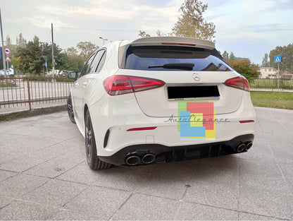 💎DIFFUSORE POSTERIORE PER MERCEDES A W177 AMG SOTTO TERMINALI NERI A45S💎