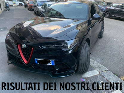 SPLITTER ADATTO PER ALFA ROMEO STELVIO LOOK NERO LUCIDO DESIGN SPORTIVO