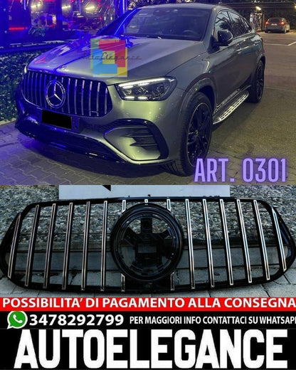 GRIGLIA ADATTA PER MERCEDES GLE W167 2019+ LOOK AMG PROFILI CROMATI GT