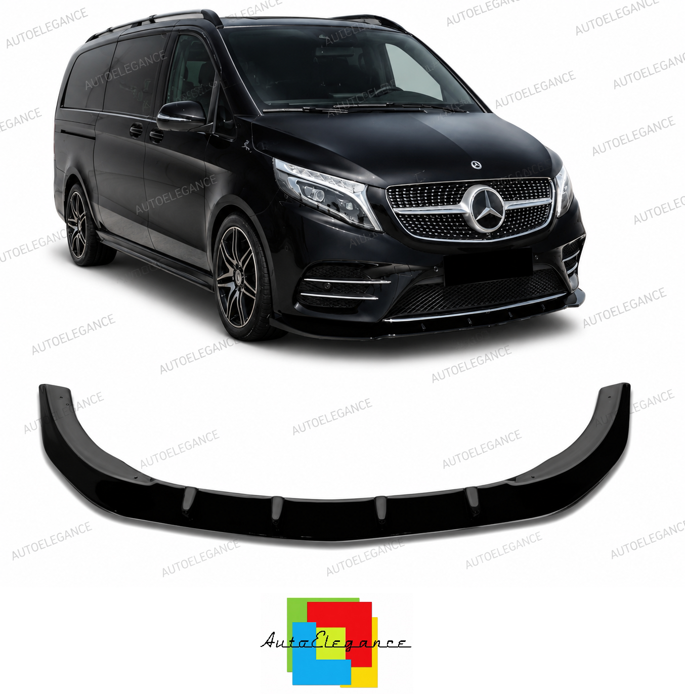 💕 SPLITTER  MERCEDES CLASSE V W447  NERO  LUCIDO 💕