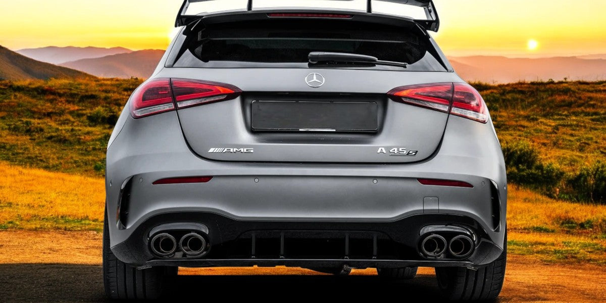 👌Terminali di Scarico Look A45 AMG Nero per Mercedes Classe A W177 CLA C118 GLA