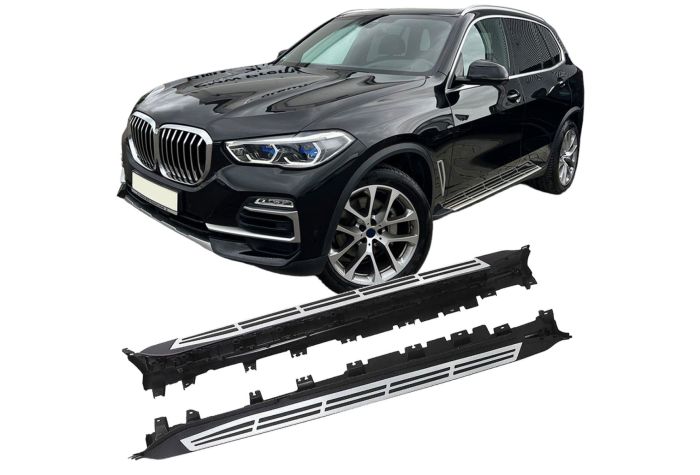 Pedane in alluminio con strisce in gomma antiscivolo adatte per BMW X5 G05
