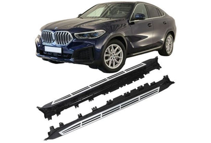 Pedane in alluminio con strisce in gomma antiscivolo adatte per BMW X6 G06