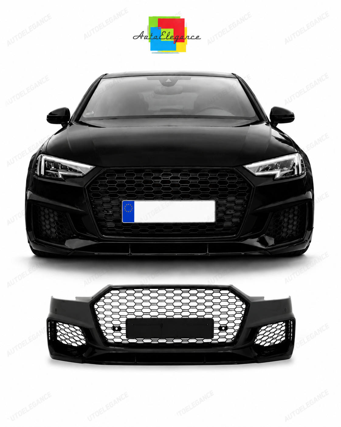 💕PARAURTI ANTERIORE PER AUDI A4 B9 17-20 LOOK RS4 PDC💕