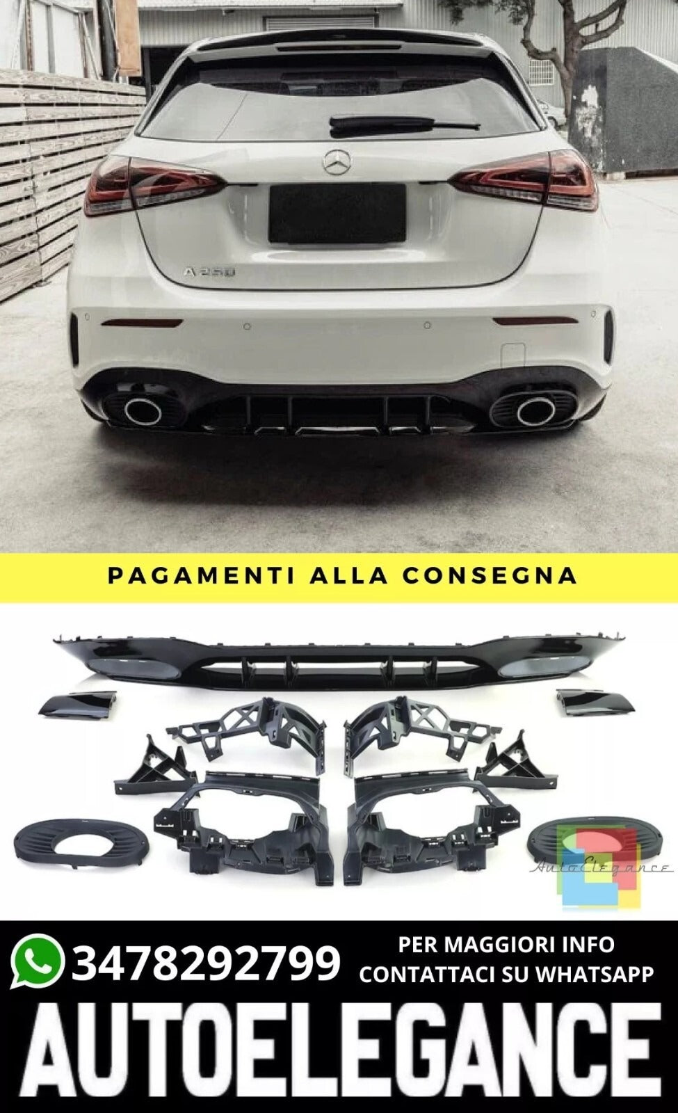 Diffusore adatto per Mercedes A-Class W177 Hatchback 2018+