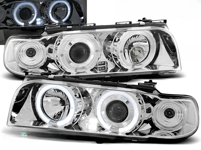 BLACK ANGEL EYES HEADLIGHTS SUITABLE FOR BMW E39 09.95-06.03 