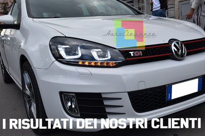 😍FANALI ANTERIORI LUCI DIURNE ADATTI PER VW Golf 6 08-12 Trasparente/Nero😍
