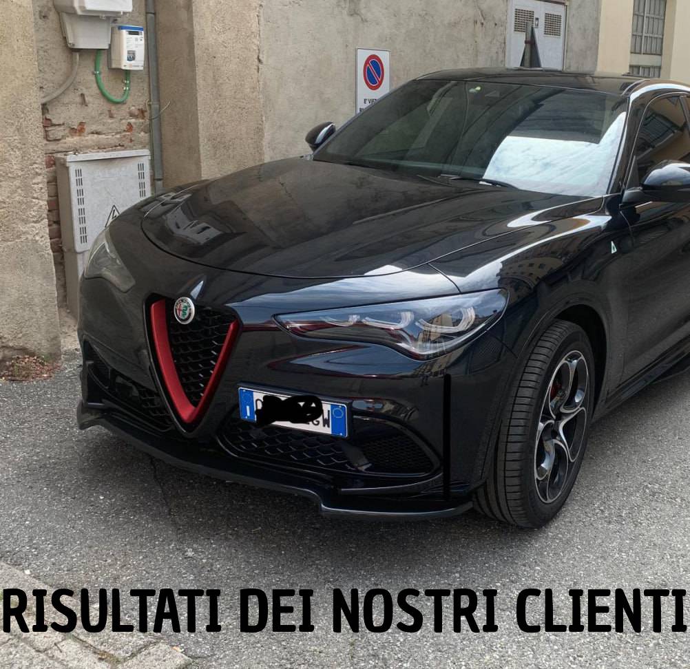 SPLITTER ADATTO PER ALFA ROMEO STELVIO LOOK NERO LUCIDO DESIGN SPORTIVO