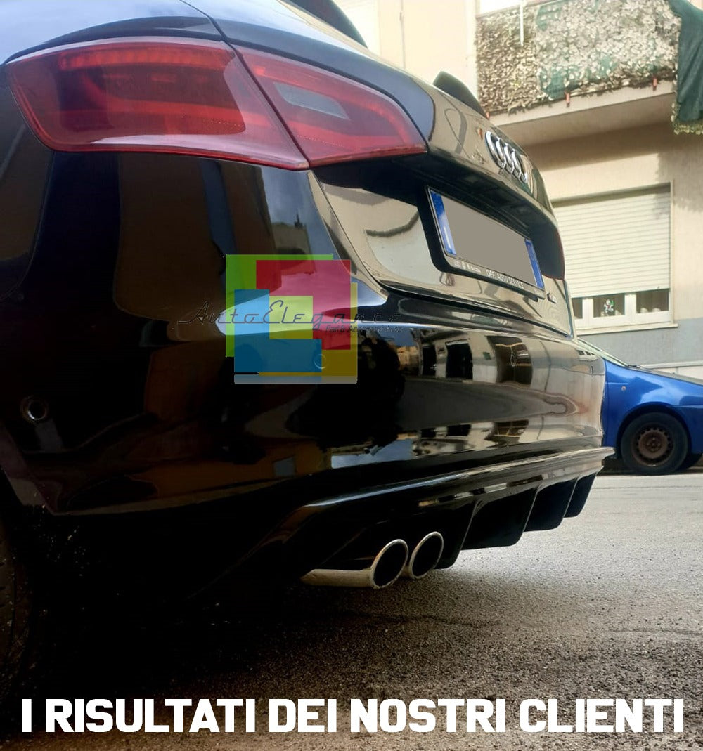 ✨DIFFUSORE ADATTO PER AUDI A3 8V LOOK RS3 12-16 LOOOK NERO LUCIDO 2SX SPORTIVO✨