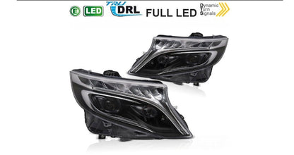 💥ART.4106 Fari Anteriori Full LED Nero adatto per MERCEDES V-Class / Vito W447 14-23💥