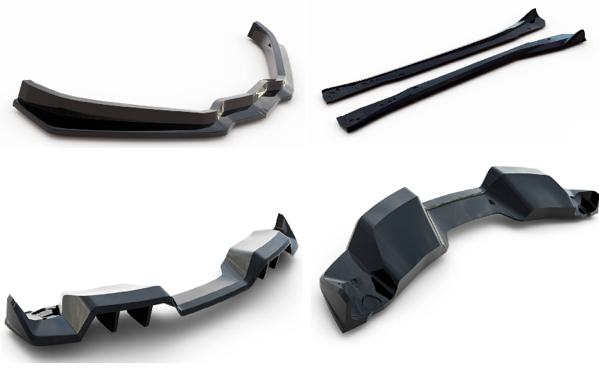 SPLITTER SUITABLE FOR VW GOLF 8 GTI GTD RLINE LOOK GLOSSY BLACK SPORTY DESIGN 