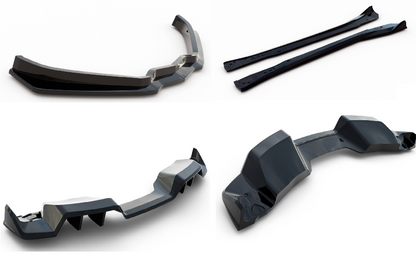 SPLITTER SUITABLE FOR VW GOLF 8 GTI GTD RLINE LOOK GLOSSY BLACK SPORTY DESIGN 