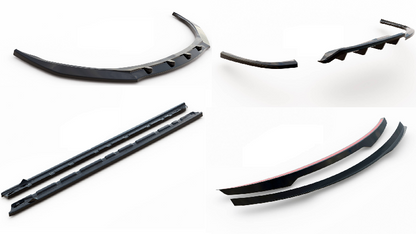 SPLITTER SUITABLE FOR VW GOLF 8 GTI GTD RLINE LOOK GLOSSY BLACK SPORTY DESIGN 