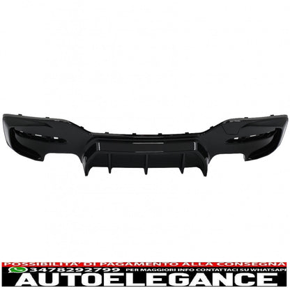 spoiler paraurti posteriore mantovana diffusore doppia doppia uscita adatto per bmw serie 1 f20 f21 lci (2015-2019) nero pianoforte