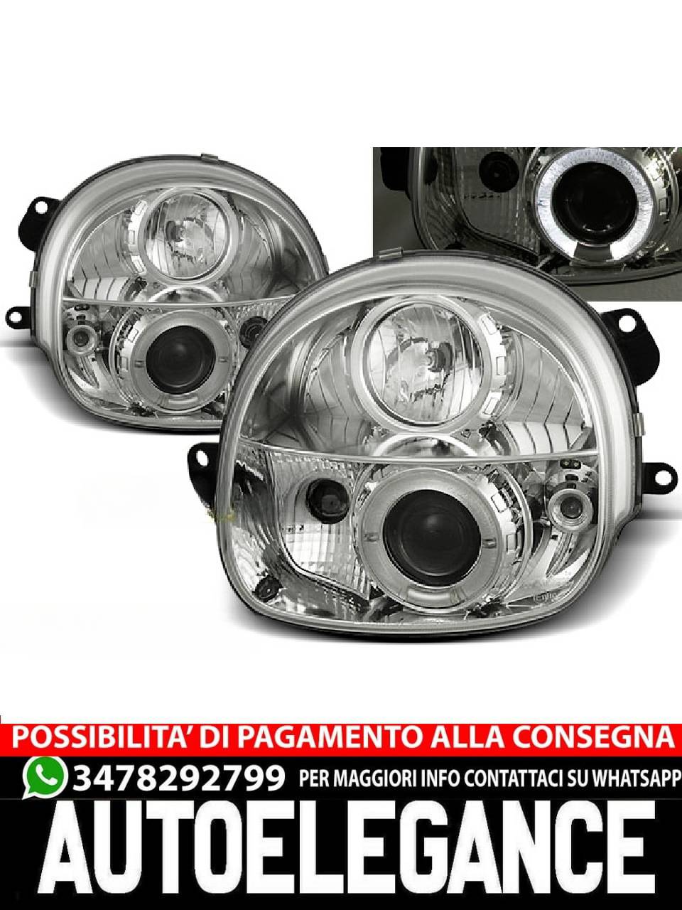 RENAULT TWINGO 03.93-09.98 CHROME ANGEL EYES 
