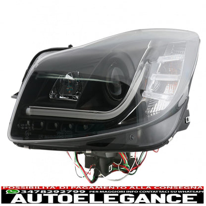 led drl headlights suitable for opel insignia (2008-2012) black daytime running lights
