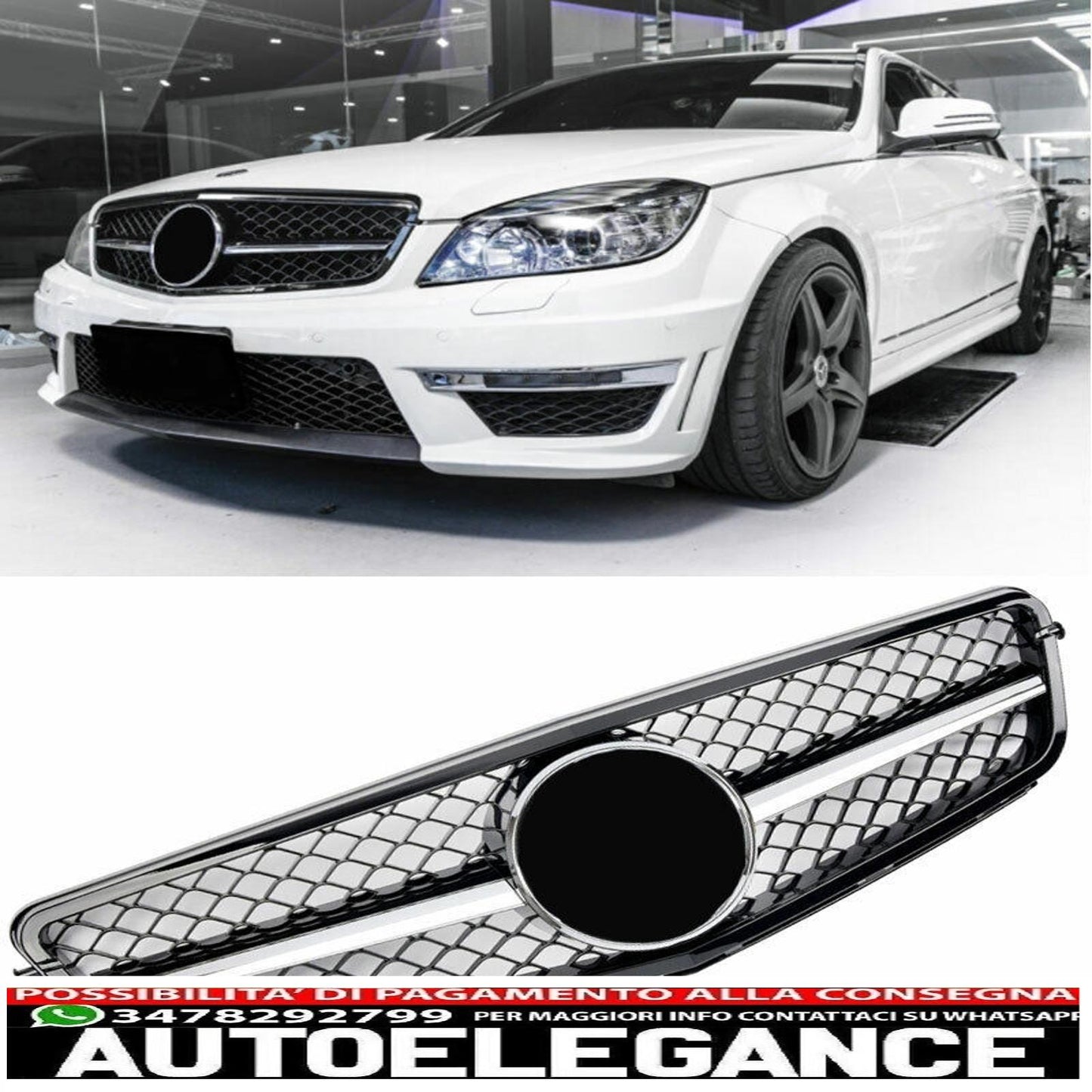 Sport grille radiator grille suitable for mercedes w204 s204 black + chrome