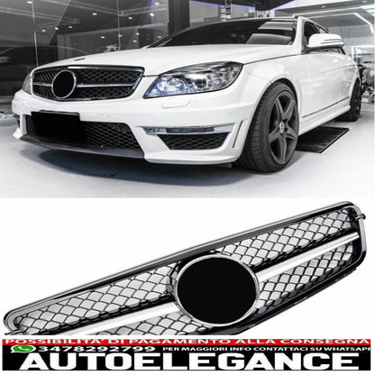 Sport grille radiator grille suitable for mercedes w204 s204 black + chrome