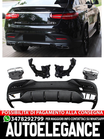 Per Mercedes C292 GLE COUPE Diffusore + Paraurti Scarico 2X2 (CROMATO) 63 OTTICA AMG
