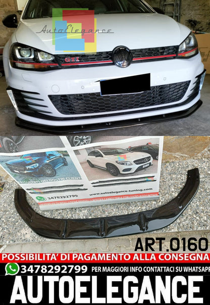 SPLITTER SUITABLE FOR VW GOLF 7 GTI 2012-2016 MAX GLOSSY BLACK SPORTY LOOK