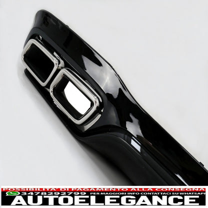 Diffusore d'aria per paraurti posteriore con terminali di scarico cromati, adatto per mercedes classe e w213 sport line (2016-2019) design e63