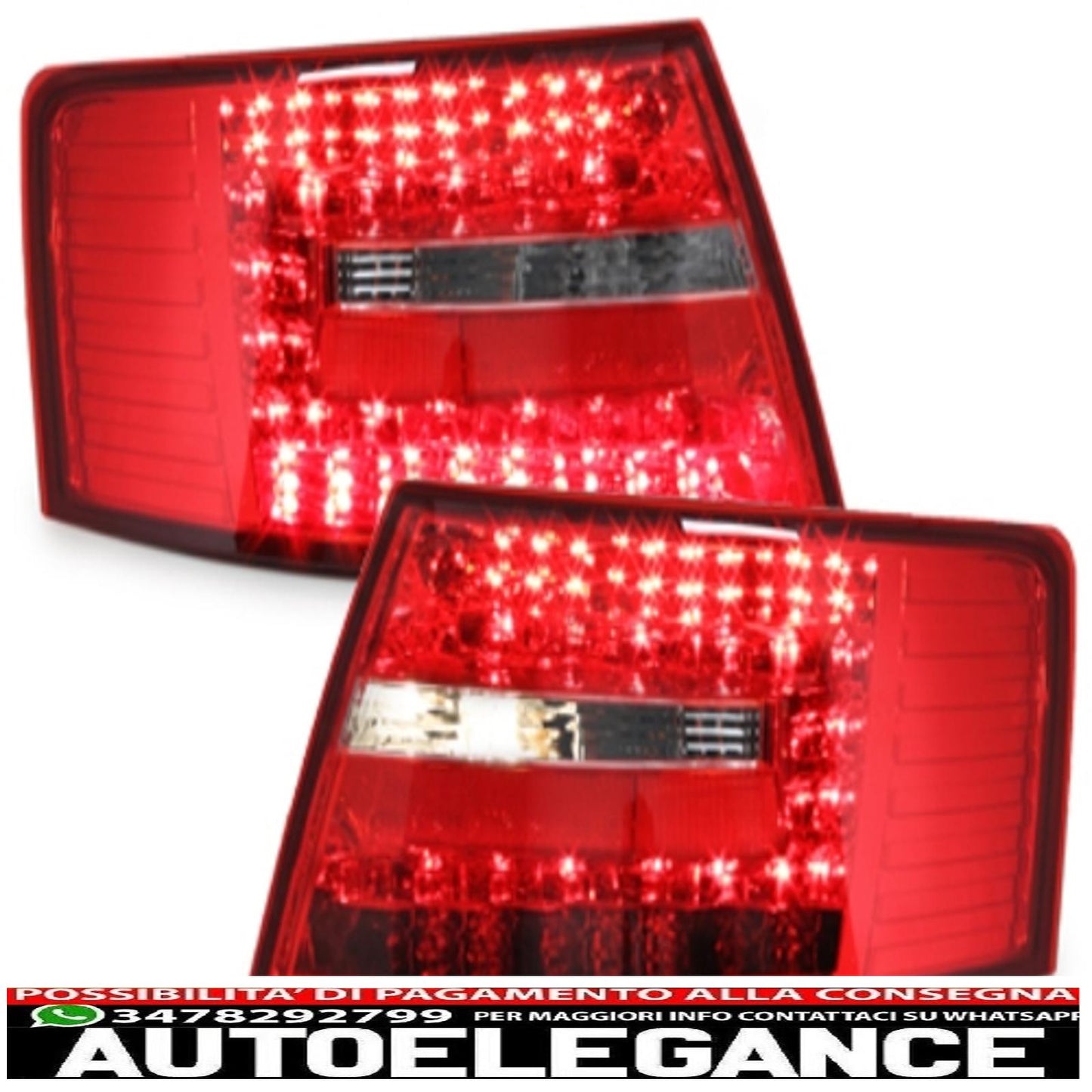 led rear lights suitable for audi a6 4f lim. 04-08 red/crystal - ra19elrc