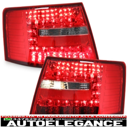 led rear lights suitable for audi a6 4f lim. 04-08 red/crystal - ra19elrc