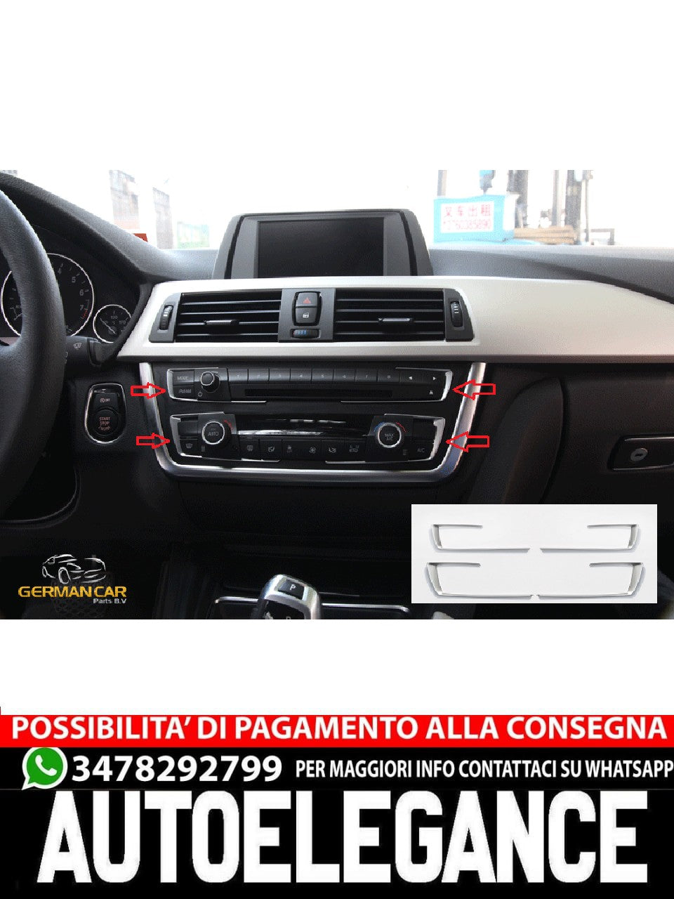 For BMW 3 Series F30 and F31 radio/DVD chrome frame panel 
