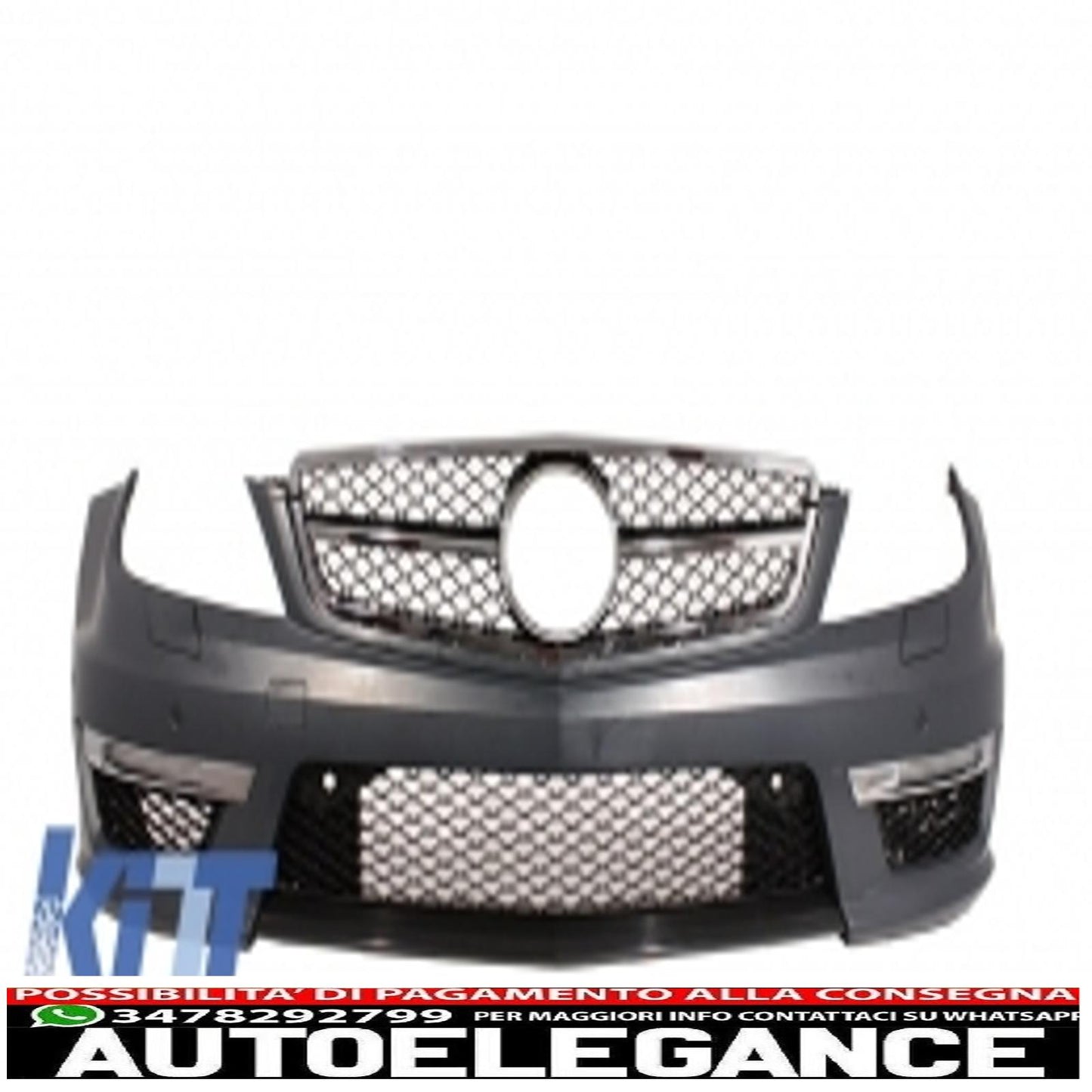 Complete conversion retrofit body kit with halogen led drl headlights suitable for mercedes w204 (2007-2014) c class restyling c63 design 