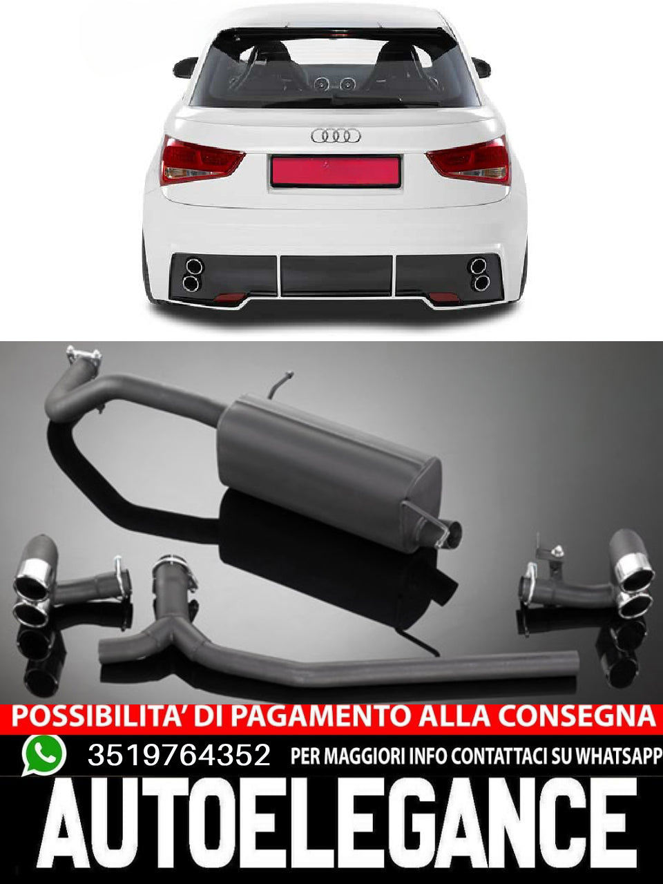 Terminali di scarico adatto per Audi A1 / VW Polo 5 tipo 6R