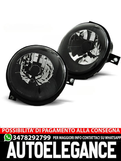 BLACK HEADLIGHTS SUITABLE COMPATIBLE FOR VW LUPO 98-05 