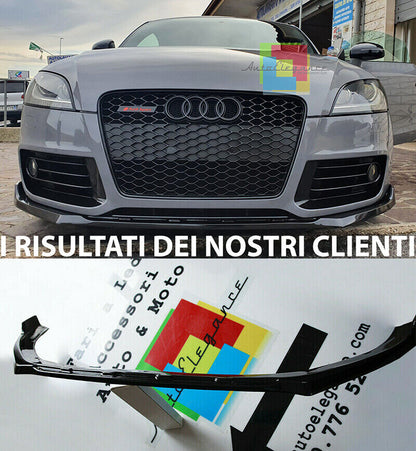 AUDI TT 8J 06-14 SPLITTER SOTTO PARAURTI ANTERIORE ABS SPORTIVO NERO LUCIDO LAMA AUTOELEGANCERICAMBI