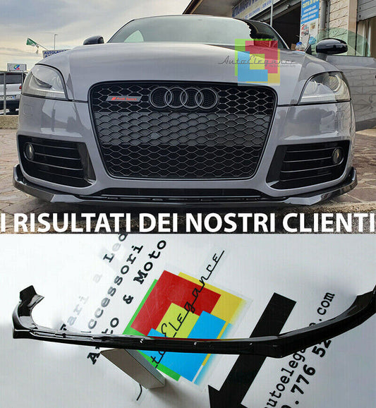 AUDI TT 8J 06-14 SPLITTER SOTTO PARAURTI ANTERIORE ABS SPORTIVO NERO LUCIDO LAMA AUTOELEGANCERICAMBI