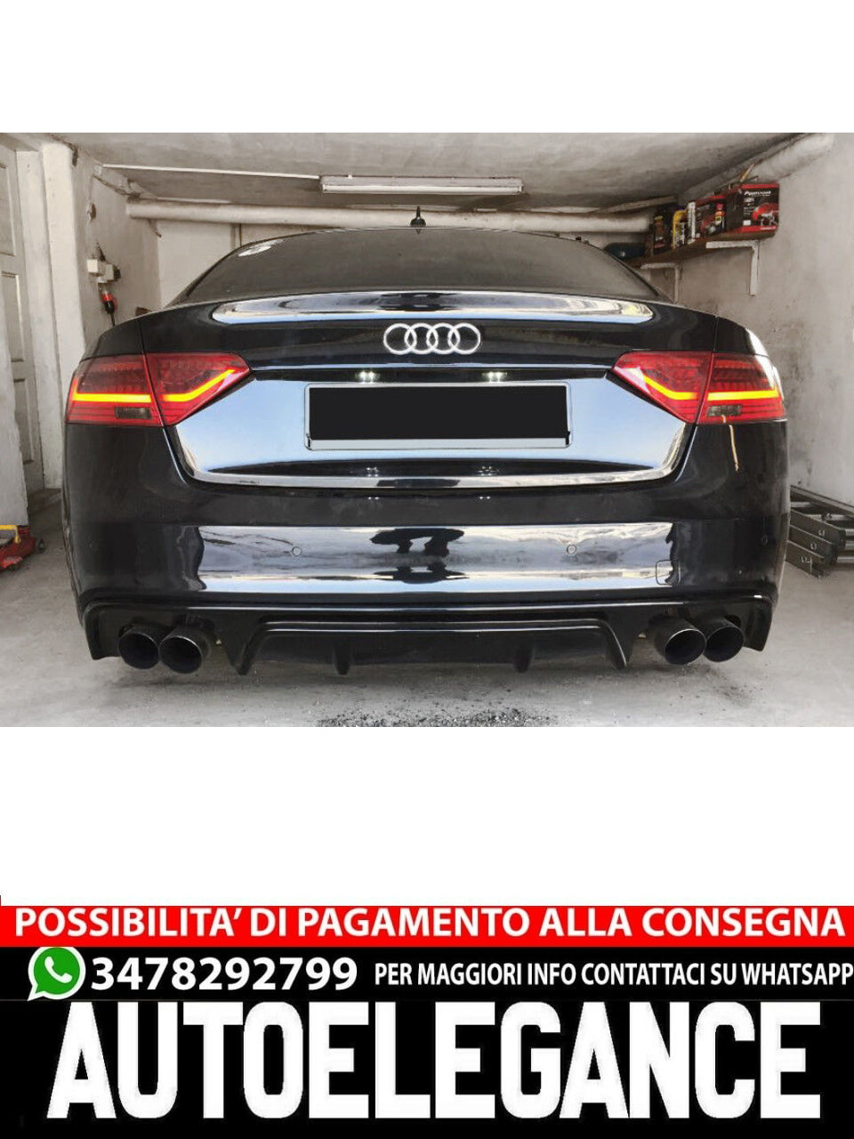 DIFFUSORE ADATTO PER AUDI A5 SPORTBACK 8TA S-LINE (FACELIFT 2012-16)