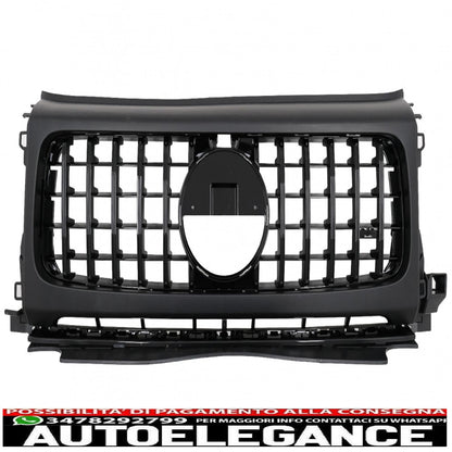 griglia anteriore con coperture fari adatta per mercedes classe g w464 w463a & g63 amg (06.2018-up) gt-r design panamericana nero pianoforte