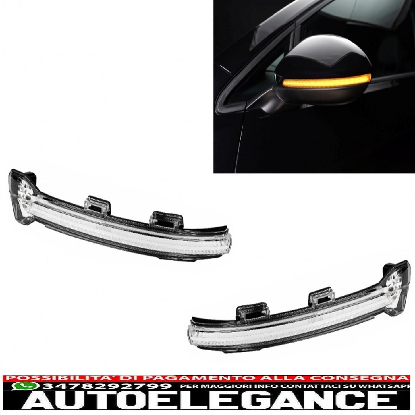 osram dynamic full led ledriving mirror indicators suitable for vw golf 7 &amp; 7.5 (08/2012-) vw touran ii (05/2015-) lamando (2014 -2019) white edition 