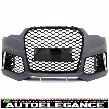 front bumper with additional spoiler suitable for audi a6 c7 4g facelift (2015-2018) rs6 design 