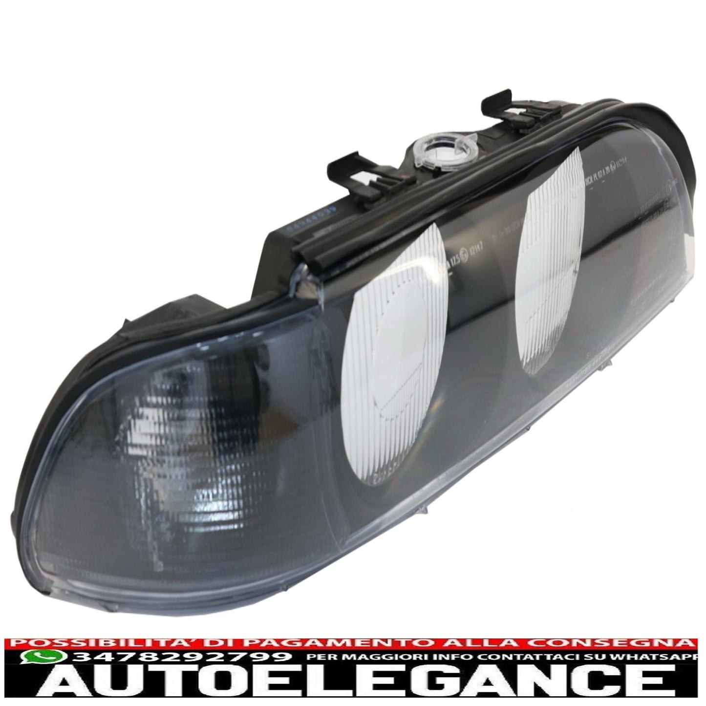 right side headlight lens smoke grey suitable for bmw 5 series e39 (1995-2000) 