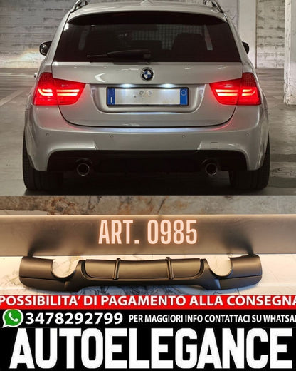 DIFFUSEUR ADAPTÉ POUR BMW SÉRIE 3 E90 E91 2005-2012 MSPORT 1+1 LOOK NOIR MAT