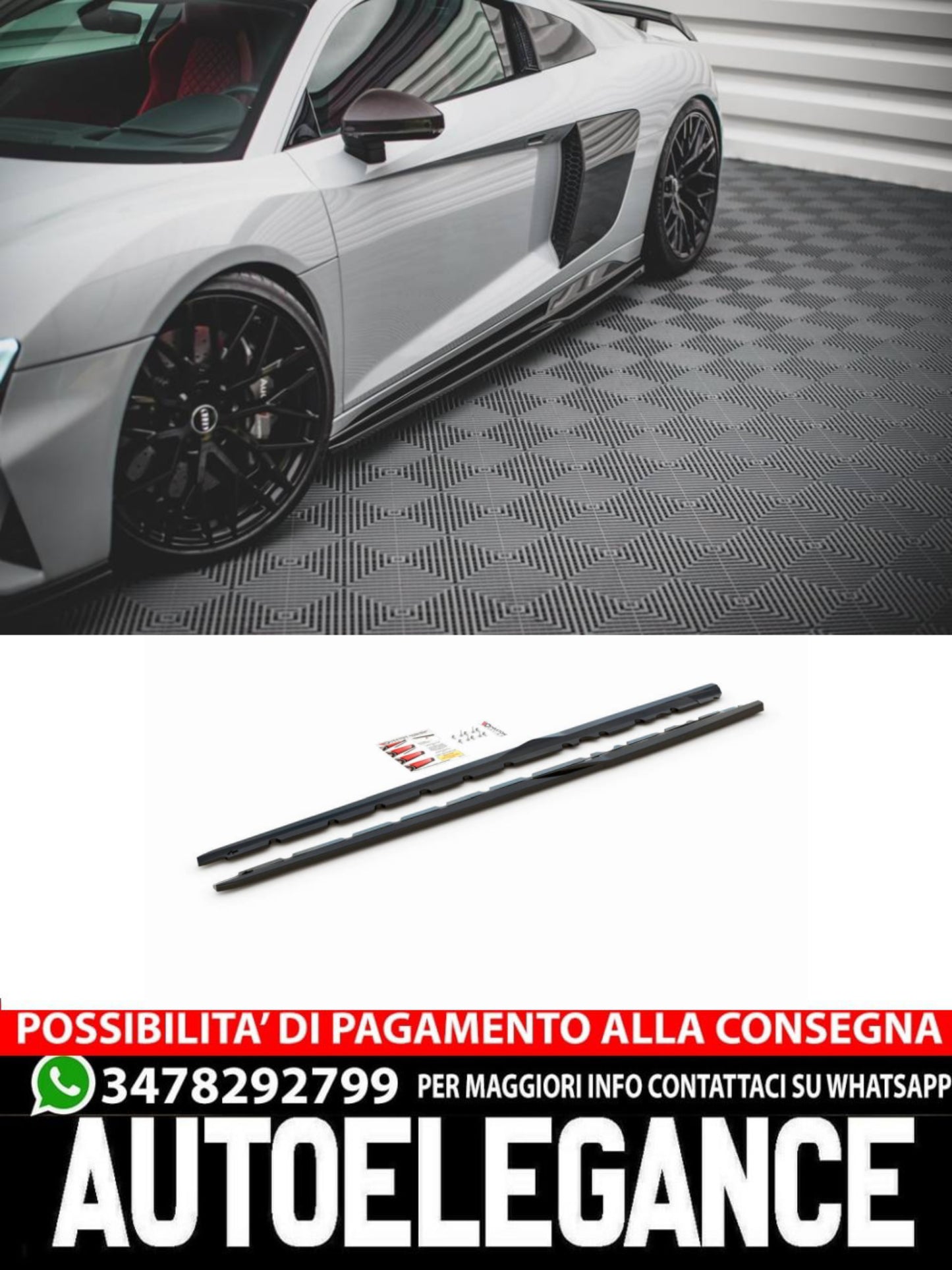 MINIGONNE LATERALI COMPATIBILI PER AUDI R8 MK2 FACELIFT  (2018 - )